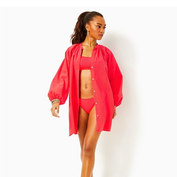 NWT! Lilly Pulitzer Mizner Red Bikini and Coverup Set - Picture 3 of 5